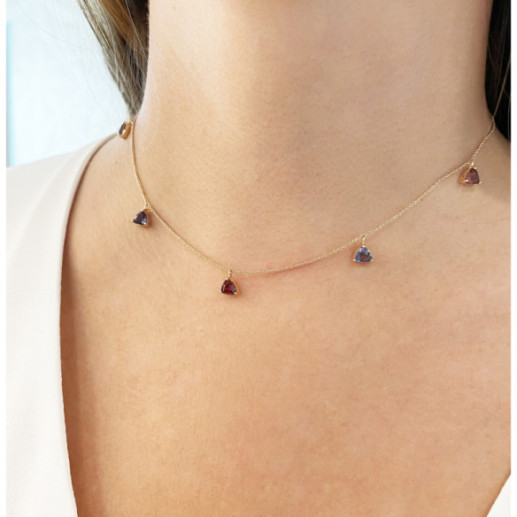 Collar Colgantes Piedras Grante Y Iolita Trillon - COLLARES 2