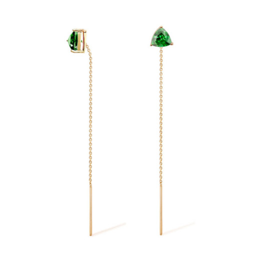 Green Quartz Earrings TRILLON - Colored Gemstone Earrings 2