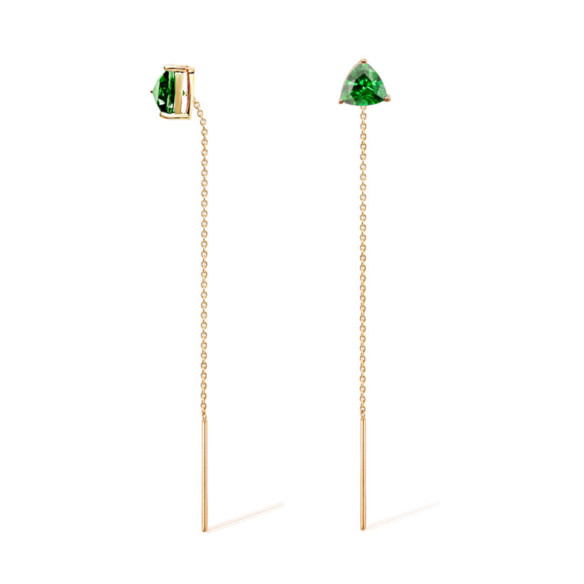 Green Quartz Earrings TRILLON - Colored Gemstone Earrings
