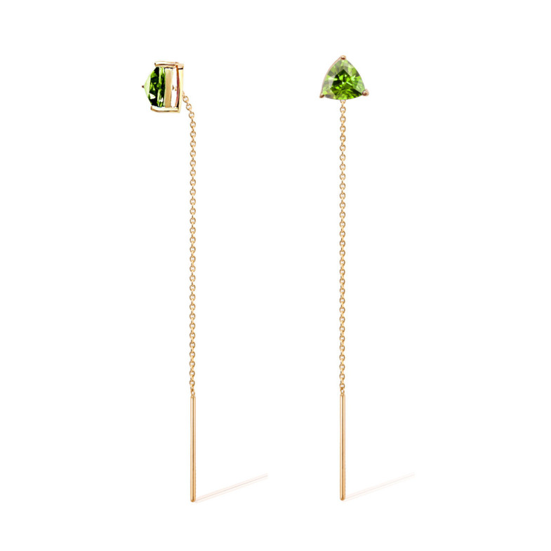 Pendientes Peridoto Trillon - Brincos de pedra verde