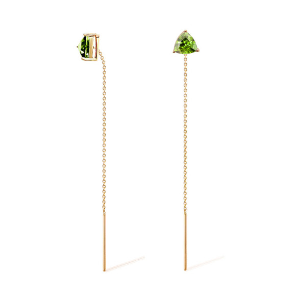 Orecchini peridot trillon - Orecchini in pietra verde