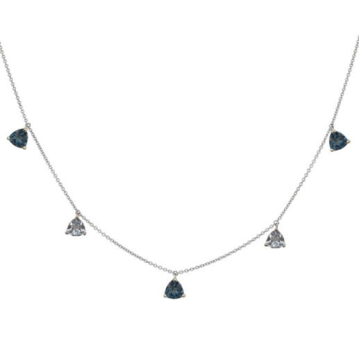 Collar Colgantes Topacio Azul Trillon - COLLARES