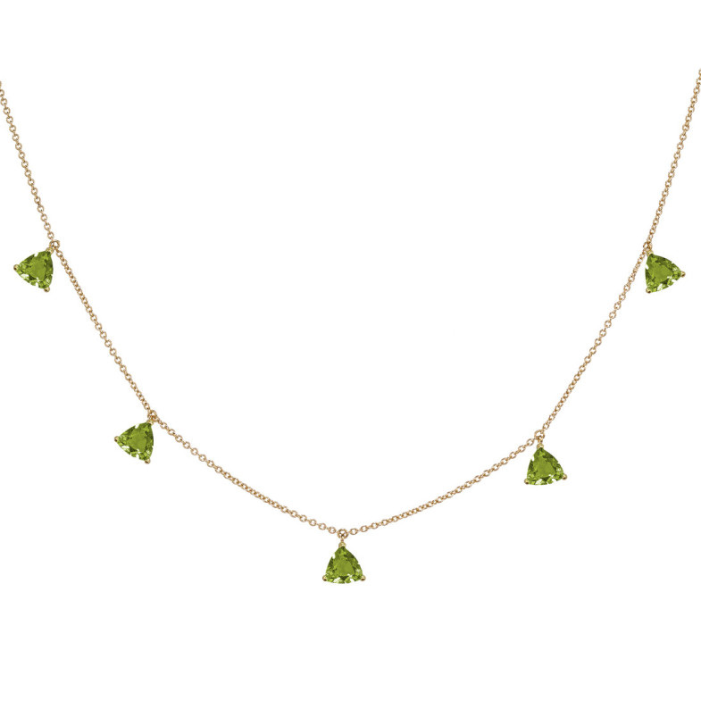Collar Colgantes Piedras Peridoto Verde Trillon - Collares de Piedras Verdes