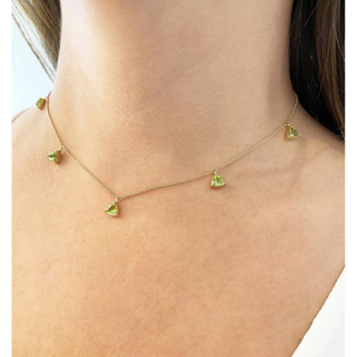 Collar Colgantes Piedras Peridoto Verde Trillon - Colliers en pierre verte 2