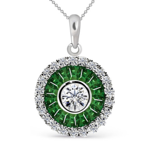 Colgante Ojo De Perdiz Granate Verde - Colgantes de Piedras Verde