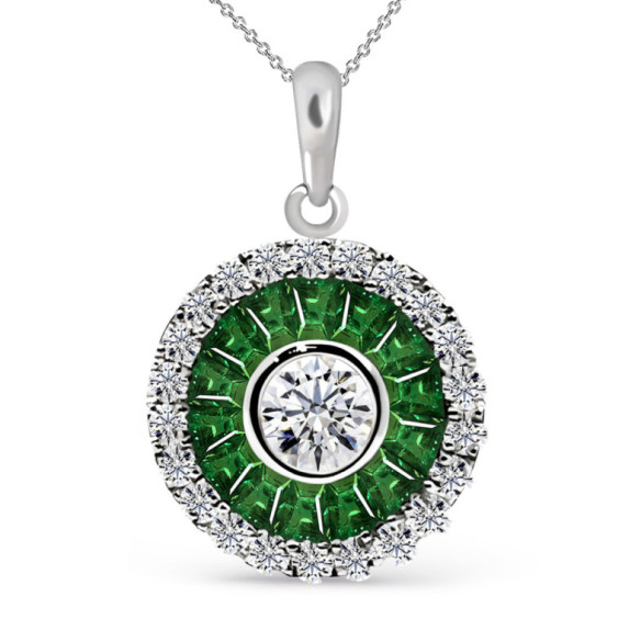 Colgante Ojo De Perdiz Granate Verde - Pendentifs de pierres vertes