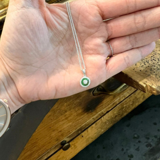 Colgante Ojo De Perdiz Granate Verde - Pendentifs de pierres vertes 2