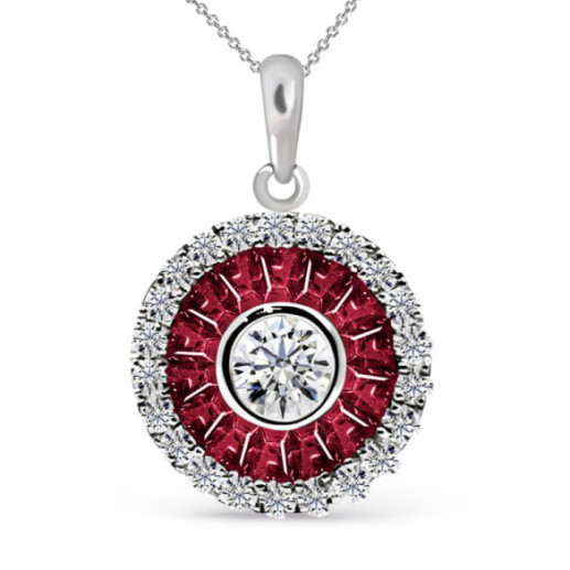 Ruby PARTRIDGE EYE Pendant - Red Stone Pendants