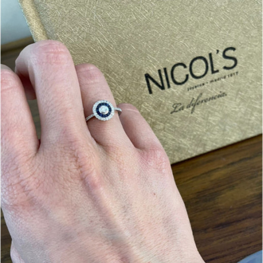 Anillo Ojo De Perdiz Zafiro - vintage-Designs 2