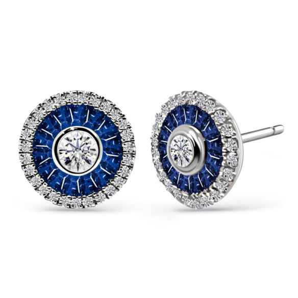 PARTRIDGE EYE Sapphire earrings - Sapphire earrings