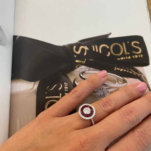 Anillo Ojo De Perdiz Rubi 0.75 - disegni vintage