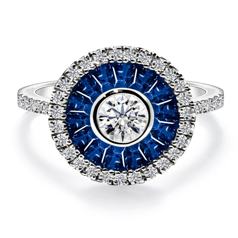 Anillo Ojo De Perdiz Zafiro 0.75 - ANILLOS