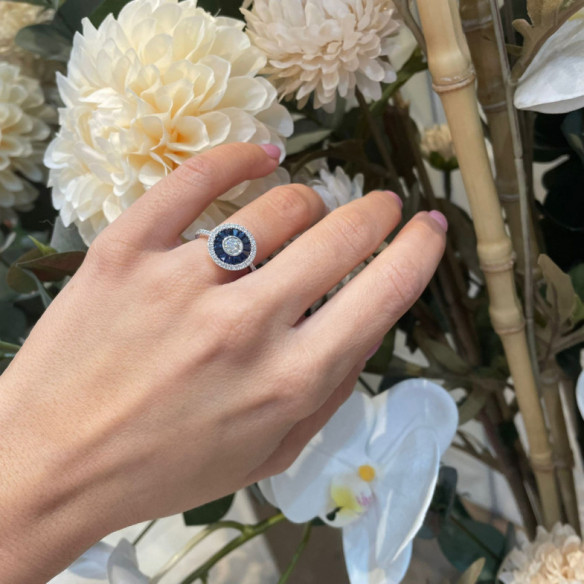 Anillo Ojo De Perdiz Zafiro 0.75 - LES ANNEAUX