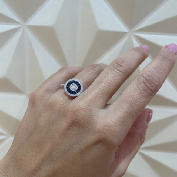 Anillo Ojo De Perdiz Zafiro 0.75 - ANILLOS