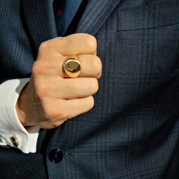 Timbro d'oro ovale classico - Man anelli francobolli