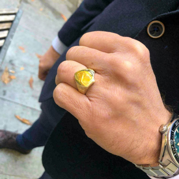 Sello Oro Escudo Grabado - Anillos de Hombre Sellos