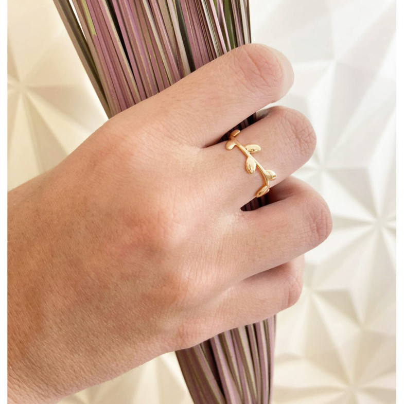 Anillo Oro Hojas Mi Primera Joya - Anillos de Oro Sin Piedras