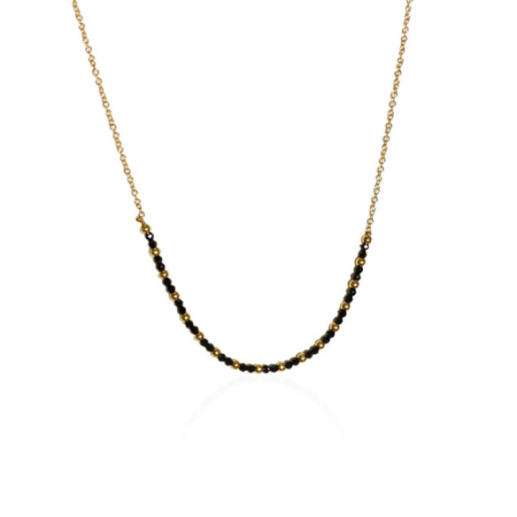 Gold necklace DARK MOON - Necklaces Other Color Stones