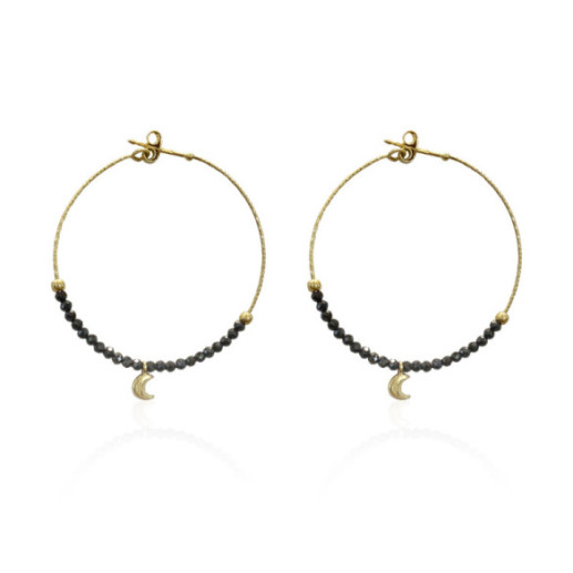Pendientes Oro Dark Moon - Pendientes Otras Piedras de Colores