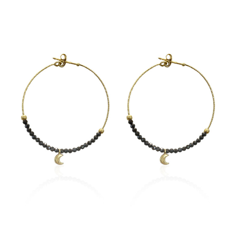 Pendientes Oro Dark Moon - Pendientes Otras Piedras de Colores
