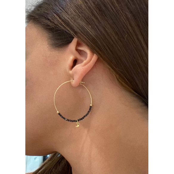Pendientes Oro Dark Moon - Pendientes Otras Piedras de Colores