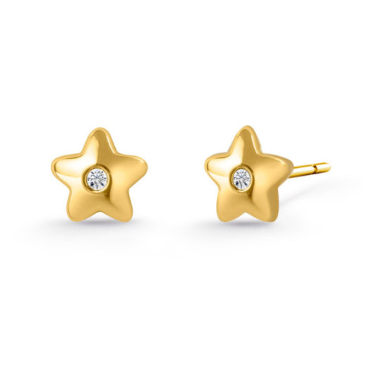 Diamante Brincos Dormilonas Estrela - Brincos de bebê