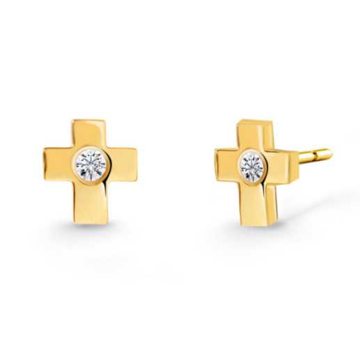 Pendientes Diamantes Dormilonas Cruz - Pendientes de bebe