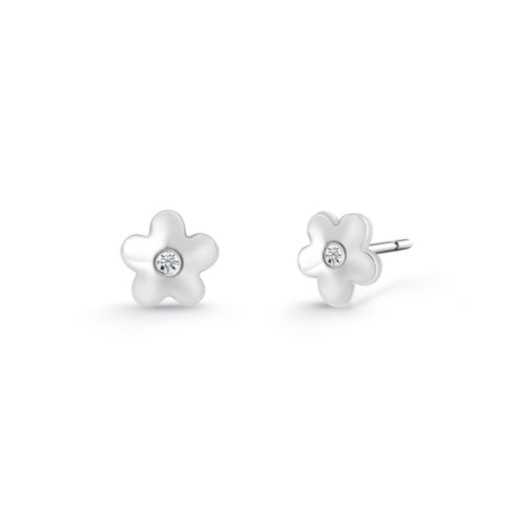 Ohrringe Diamanten Blumen - Babyohrringe