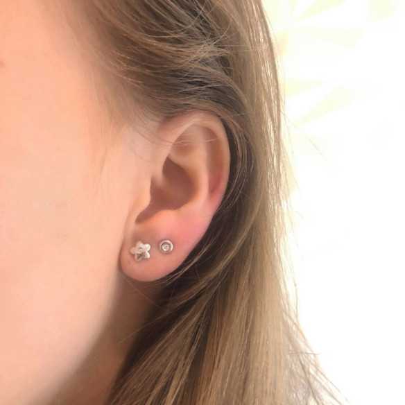 Flower diamond stud earrings - Baby Earrings