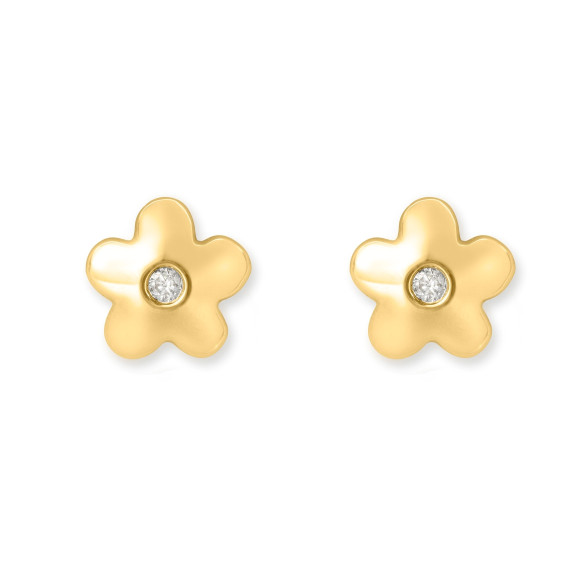 Verschlafene Blumen-Diamant-Ohrringe - Babyohrringe