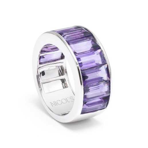 Anillo Amatistas Flúor - media alianza