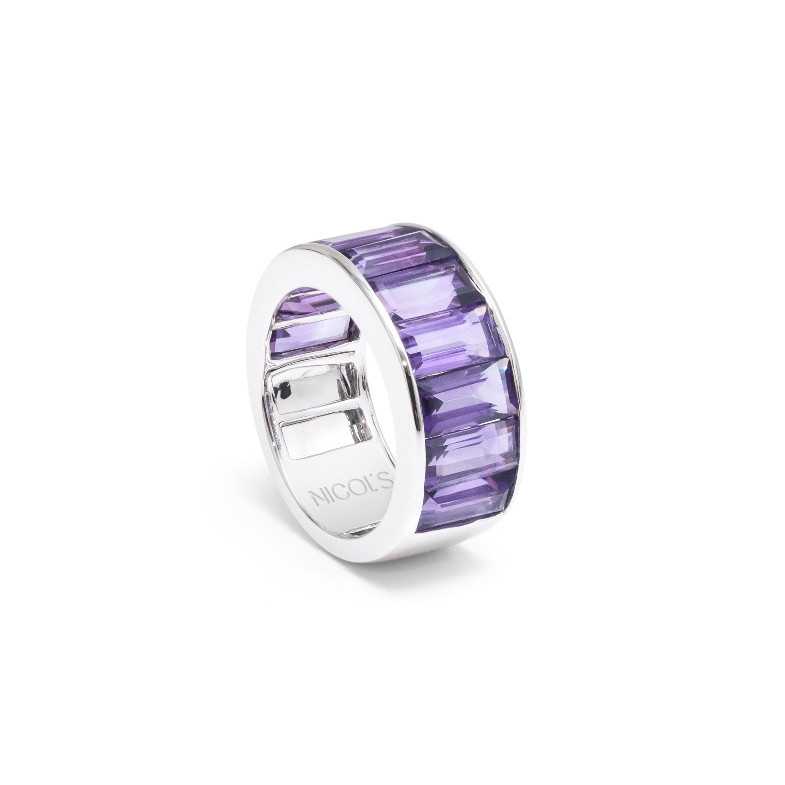 Ring Fluor Amethysten - halbes bündnis