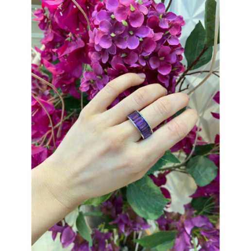 Anillo Amatistas Flúor - media alianza 2
