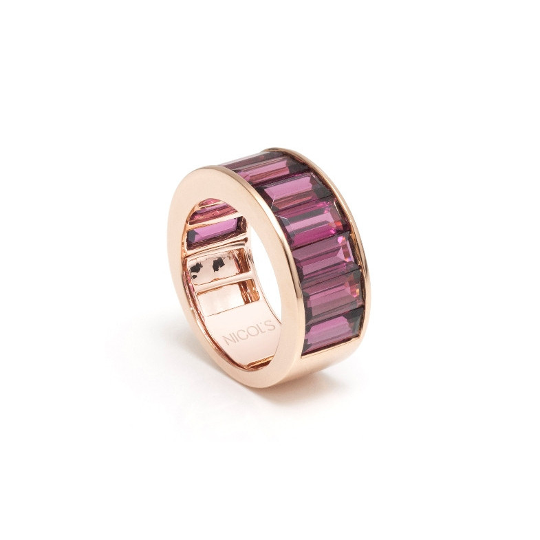 Anillo Rodolita Flúor - Anillos Oro Rosa
