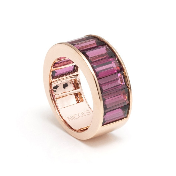 Anillo Rodolita Flúor - Anillos Oro Rosa