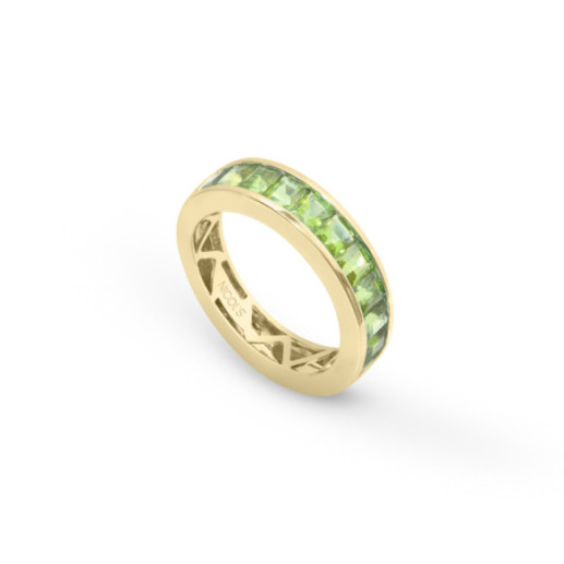 Anello con peridoto verde fluoro - disegni attuali
