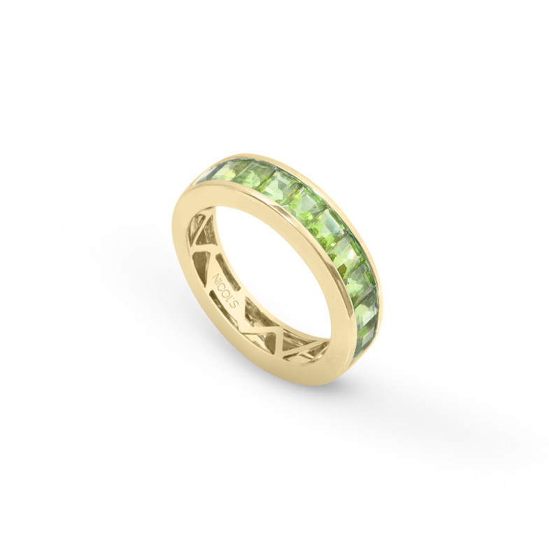 Ring Peridot Green FLUORINE - Yellow Gold Modern Rings