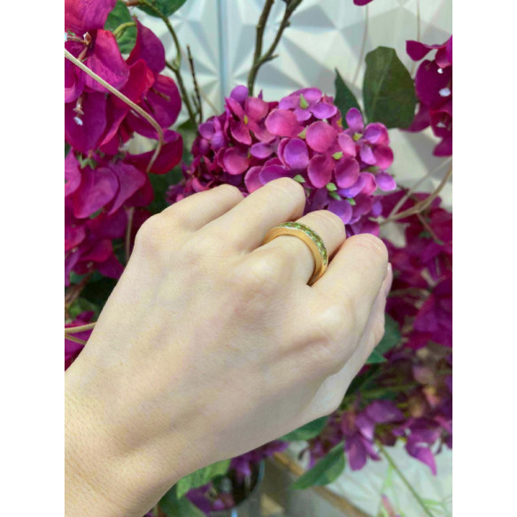 Ring Peridot Green FLUORINE - Yellow Gold Modern Rings