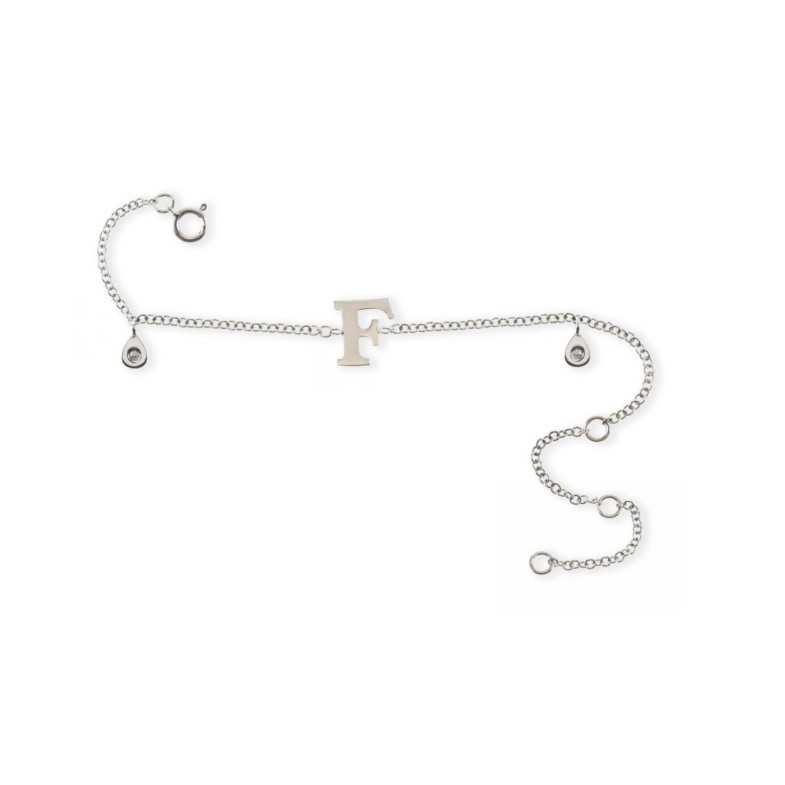 Pulsera Inicial Letra F Mini Details - Pulseras de Diamantes