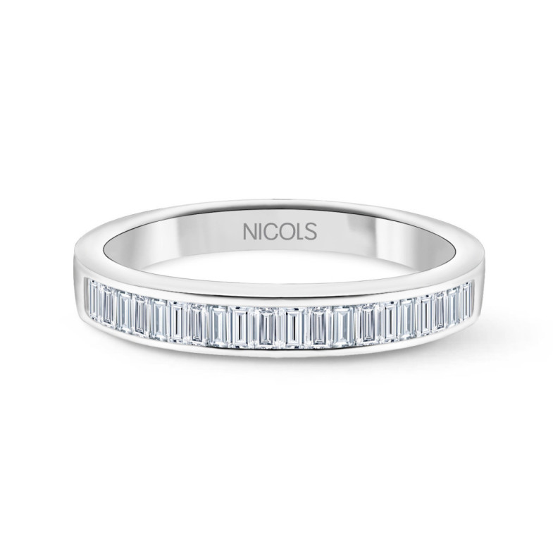 Anillo Alianza Abelia 0.30 Oro Blanco - Alianzas de Baguette