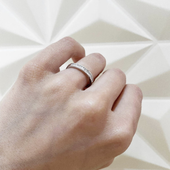 Anillo Alianza Abelia 0.30 Oro Blanco - Alliances baguette