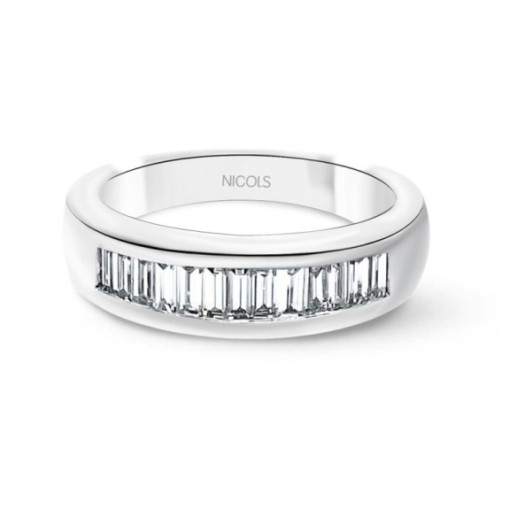 Ring Alliance Abelia 0.70 Weißgold - Schnitzen von Baguette