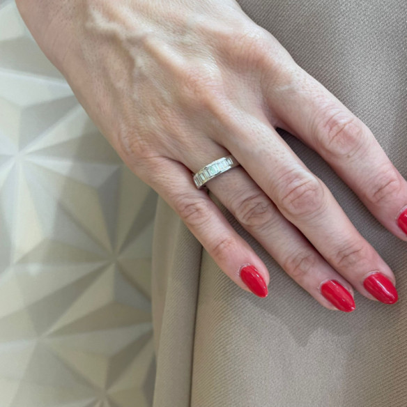 Ring Alliance Abelia 0.70 Weißgold - Schnitzen von Baguette
