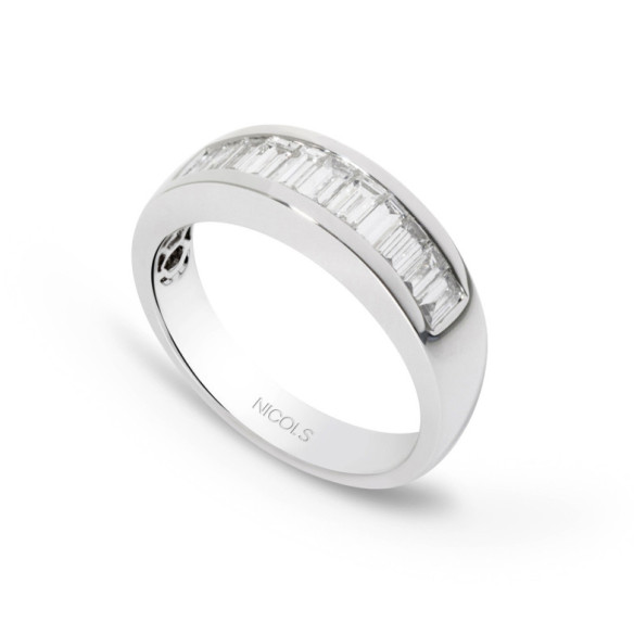 Anillo Alianza Abelia 1.30 Oro Blanco - Alianzas de Compromiso