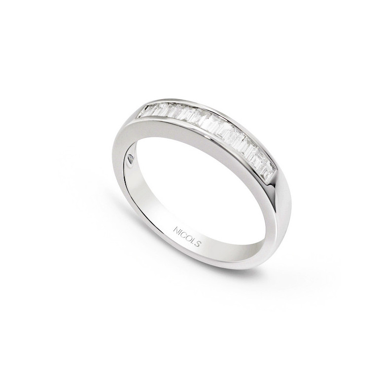Ring Alliance Abelia 0.60 Gold Weiß - Schnitzen von Baguette