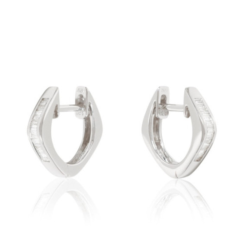 Pendientes Diamantes Aro Criolla Baguette - pendientes de aro