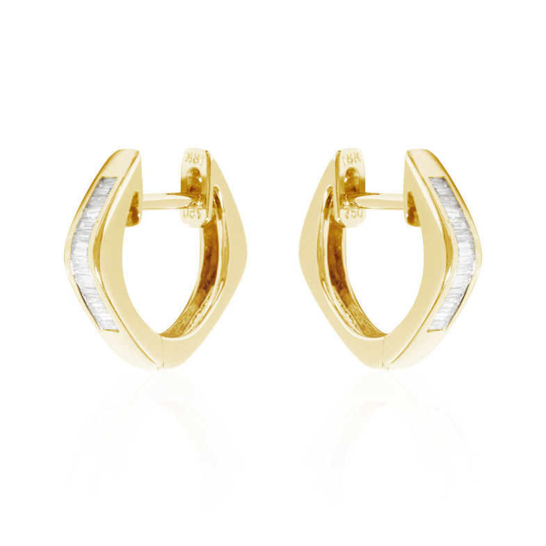 ARO diamond earrings CREOLE BAGUETTE - Hoop Earrings