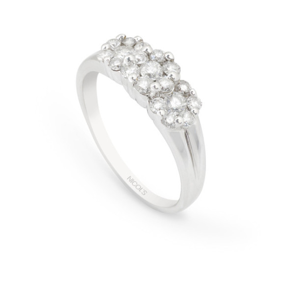 Anillo Diamantes Camelia 0.64 - rosetón