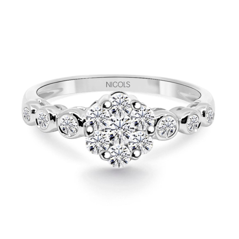 Anillo Diamantes Camelia 0.58 - Talla Brillante