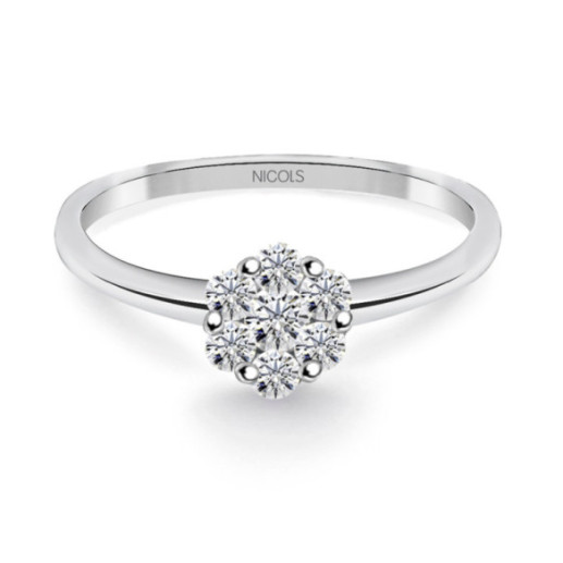 Anillo Diamantes Camelia 0.35 - Talla Brillante
